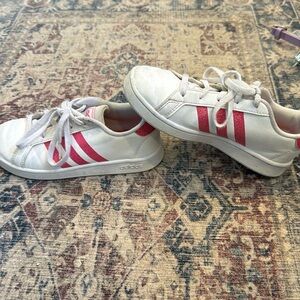 Adidas Pink Sparkle Court Sneaker